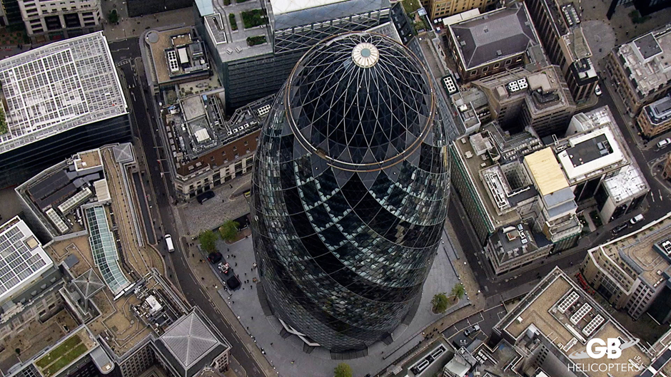 Aerial image of the Gherkin in London for The Apprentice last year