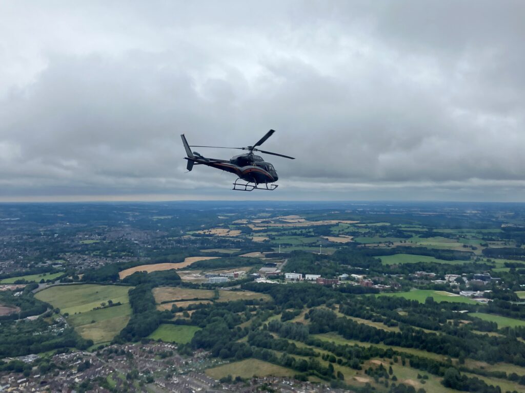 GB Helicopters G-DCAM flying 